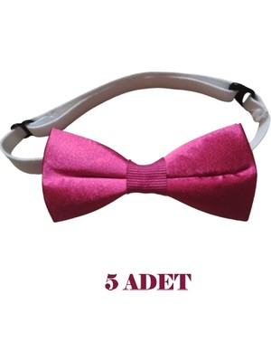 23 Nisan Doğum Günü ve Özel Günler Için Ayarlanabilir Lastikli Çocuk Saten Papyon 5\'li Set 0-14 Yaş