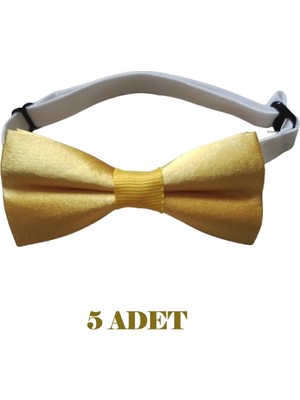 23 Nisan Doğum Günü ve Özel Günler Için Ayarlanabilir Lastikli Çocuk Saten Papyon 5\'li Set 0-14 Yaş