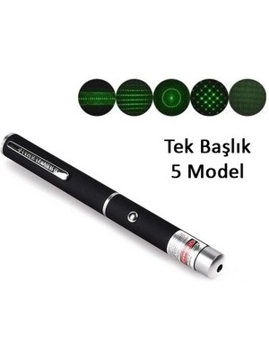 VeraGlobe Buğz Yeşil Lazer Pointer 500 Mw 15 Km Etkili (Tek Başlık 5 Model)