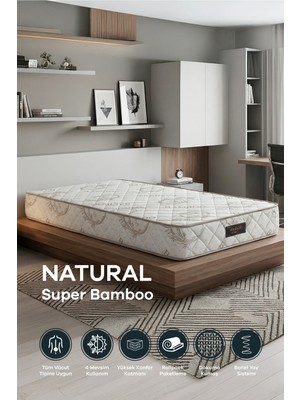Mobyat Full Ortopedik Natural Süper Bambu Yatak