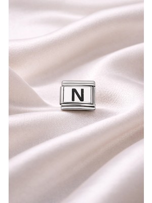 VeraGlobe Buğz Nomination Uyumlu N Harf Charm | Çelik Bileklik Aksesuarı | Kişiye Özel Harf Modülü | Minimal & Şık Tasarım