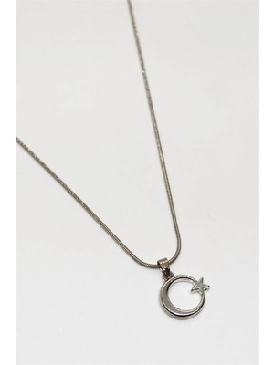 twingold Ay Yıldız Tasarımlı Kolye Küpe Takım Seti