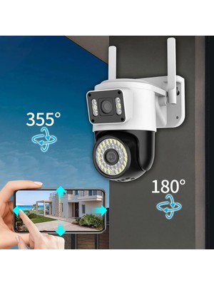 VeraGlobe Buğz Çift Lensli Dış Mekan Wi-Fi Kamera