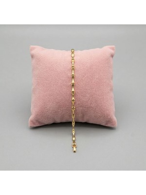 Museum Of You 14K Altın Kaplama Kemik (Bambu) Model Kadın Bileklik Minimal Tasarım