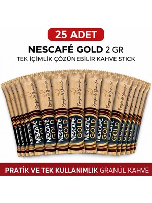 VeraGlobe Buğz Kahve Gold 2 gr 25 Adet Tek Içimlik Stick Çözünebilir Granül Kahve Paket