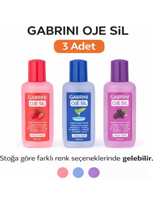 VeraGlobe Buğz Gabrini Oje Sil Besleyici Aseton 125 ml Oje Çıkarıcı 3 Adet