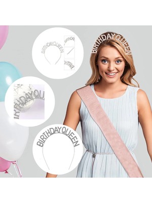 VeraGlobe Buğz Birthday Queen Yazılı Kraliçe Taç