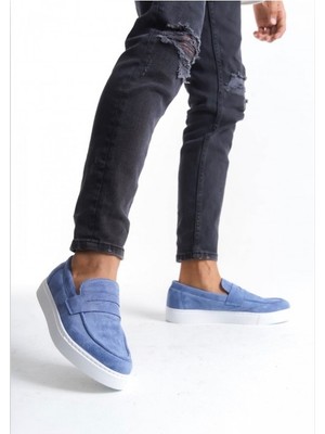 BOA Xramburada 580 Bağcıksız Kuşaklı Yüksek Taban Mavi Süet Erkek Ayakkabı