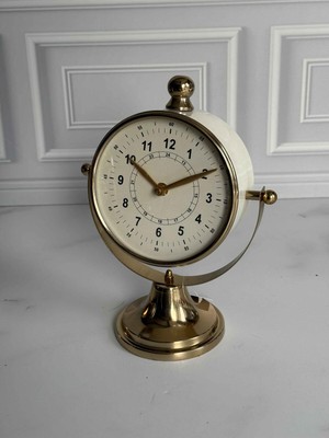 Feyza Design Altın Renkli Retro Masa Saati, Şık ve Zarif Tasarım