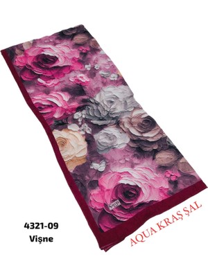 Sedef Aqua Kraş Desenli Bambu Kraş Şal Lüx