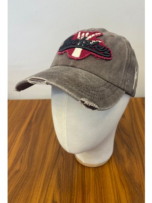 Hamze Yıkamalı Vintage Eskitme Rockstar Nakış Cap Şapka