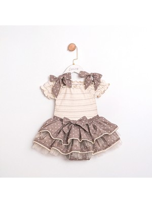Cumino Kız Bebek Puantiyeli Bluz Etek Takım