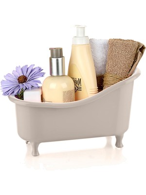 Titiz Plastik Titiz Mutfak Banyo Için Dekoratif Mini Küvet Şeklinde Düzenleyici Sepet TP-582