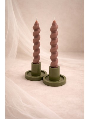 Atiye Studio 2'li Şamdan Mumluk Minimal Dekoratif Mumluk Seti Modern Masa Üstü Şamdan