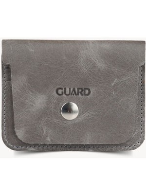 Guard Gri Crazy Hakiki Deri Patlı ve Çıtçıtlı Kredi Kredi Kartlık - GRD260313WT805