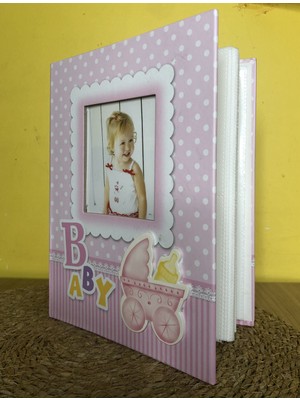 Aledo 10X15CM 200'LÜK Kız Bebek Desenli Fotoğraf Albümü ALD-PP46200-2 (Pembe)