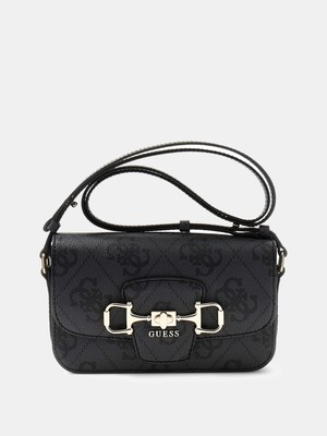 Guess Janie Logolu Dönüştürülebilir Kapaklı Çapraz Askılı Kadın Antrasit El Çantası HWOS9924210-CLO