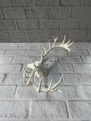 VeraGlobe Buğz Dekoratif Geyik Başı Heykel 25 cm Modern Minimal Tasarım - Buğz