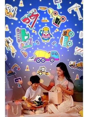 VeraGlobe Buğz Robot Projeksiyon Gece Lambası Hoparlörlü Şarjlı Yıldızlı Gökyüzü Temalı LED Projeksiyon Lambası - Buğz