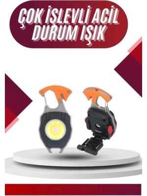 VeraGlobe Buğz 7 Modlu Mini LED Lamba Anahtarlık USB Şarjlı Kamp Için Taşınabilir - Buğz