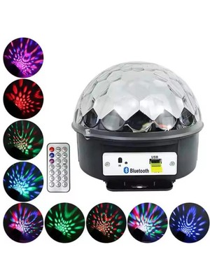 VeraGlobe Buğz Disko Topu Renkli Işıklı Lazer Parti Bluetooth Bağlantılı LED Küre - Buğz