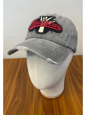 Hamze Yıkamalı Vintage Eskitme Rockstar Nakış Cap Şapka