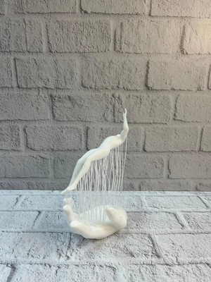 VeraGlobe Buğz 3D El Insan Figürü Beyaz Modern Sanatsal Dekoratif Biblo - Buğz