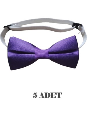 23 Nisan Doğum Günü ve Özel Günler Için Ayarlanabilir Lastikli Çocuk Saten Papyon 5\'li Set 0-14 Yaş
