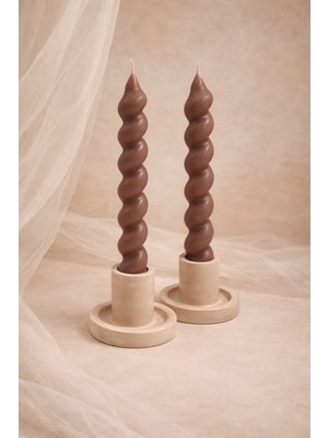 Atiye Studio 2'li Şamdan Mumluk Minimal Dekoratif Mumluk Seti Modern Masa Üstü Şamdan