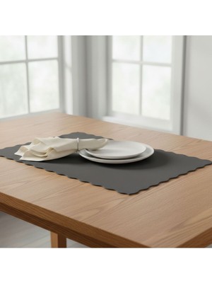 Grand Fine Art 2 Adet Deri Amerikan Servis-Kolay Silinebir Supla-Fırfırlı Amerikan Servis