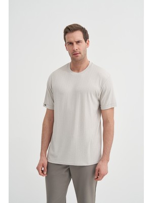 Cazador Bisiklet Yaka Dokulu Erkek T-Shirt 42530 A.gri