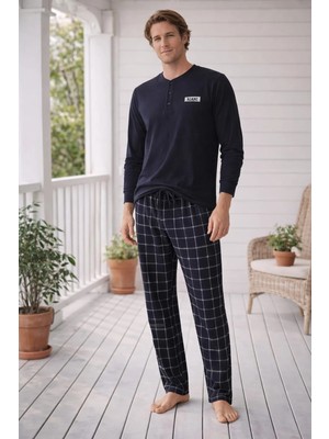 Pemilo Erkek Uzun Kol 01198 Süprem Pijama Takımı