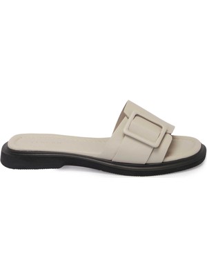 Tergan Vizon Hakiki Deri Kadın Terlik - K25Y1TR67975-A44