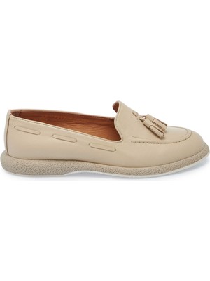Tergan Bej Hakiki Deri Kadın Loafer - K25I1AY67993-A25