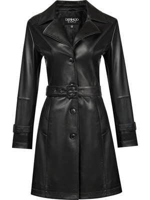 Derimod Lilian Kadın Siyah Uzun Deri Kaban 26SGE56421M