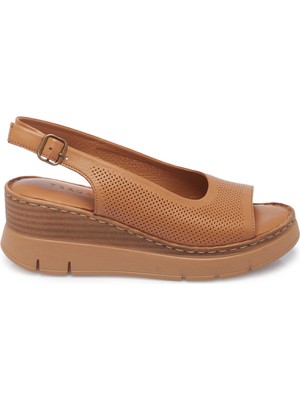 Tergan Taba Hakiki Deri Kadın Sandalet - K25Y1SN67981-A29