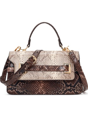 Derimod Kadın Bej Desenli Uzun Askılı Mini Kol Çantası 26PBD245540