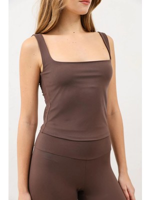 Antioch Kahve Askılı Kadın Top