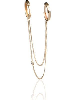 Berk Mücevherat 14 Ayar Altın Taşlı Tragus Küpe