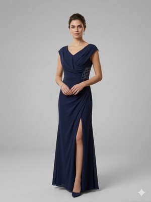 Centilmen Doridorca Boncuk Detaylı Abiye Elbise 7010