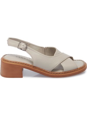 Tergan Bej Hakiki Deri Kadın Sandalet - K25Y1SN67980-Q5Q