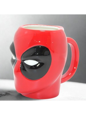 Mersi Shop Deadpool 3D Kabartmalı Karakter Tasarımlı Seramik Kupa Bardak