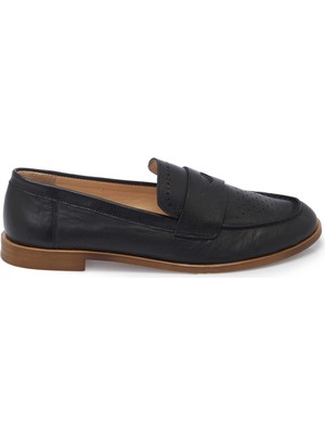 Tergan Siyah Hakiki Deri Kadın Loafer - K25I1AY68019-A23