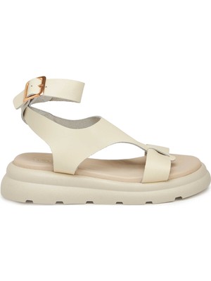 Tergan Bej Hakiki Deri Kadın Sandalet - K25Y1SN67991-A25