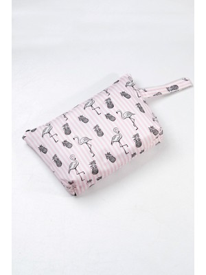 Popüler Sepet Makyaj Çantası ve Çok Amaçlı El Çantası Flamingo Desenli