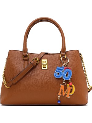 Derimod Kadın Taba Uzun Askılı Aksesuarlı Kol Çantası 26PBD2458FT