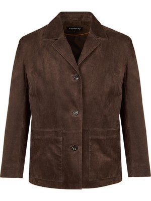 Derimod Gloria Kadın Kahverengi Oversize Süet Deri Ceket 25WGD560010