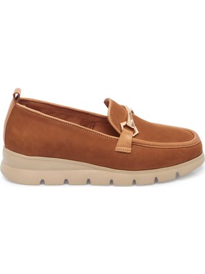 Tergan Taba Hakiki Nubuk Deri Kadın Loafer - K25I1AY68054-G99