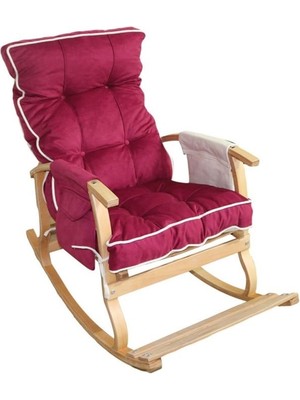 Reyo Home Lidya Lüks Çift Minderli Sallanan Sandalye Tv Koltuğu Bordo/krem