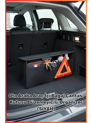 Figiza Araba Bagaj Çantası Araç Oto Içi Bagaj Çantası Kutusu Düzenleyicisi Organizer (Siyah)